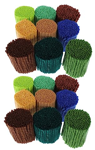 VILLFUL 18 Stück Acrylfasern Stickerei Teppich Garn Vorgeschnitten und Haarfest für Home Textiles und Häkeln von Bunten Teppichen