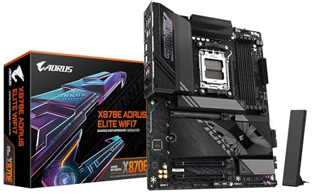 GIGABYTE X870E AORUS Elite WIFI7 AM5 LGA 1718, ATX, DDR5, 4X M.2, PCIe 5.0, USB4, Wi-Fi 7, 2.5GbE LAN, EZ-Latch, Q-Flash