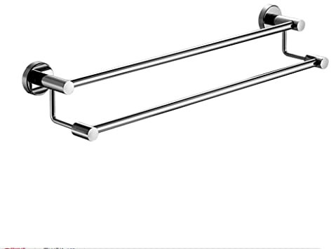 GOOPEEG Handtuchablage Bad Doppelte Handtuchleiste 40-80 cm 304 Edelstahl Wandmontierter Handtuch Rack Dusche Badetuch Schiene Handtuchhalter Regal Badezimmer Handtuchleiter für Dekoratives(70cm)