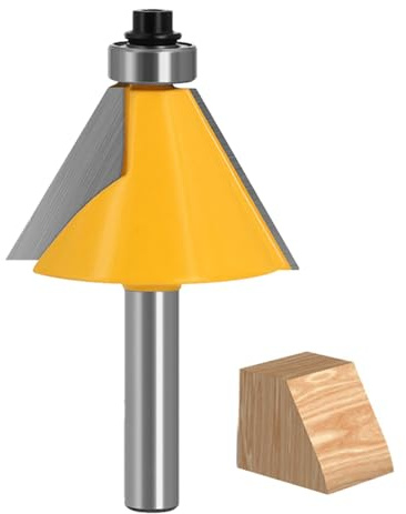 GLRYD Fasenfräser 8mm Schaft - 30° Grad Hartmetall Fase/Bevel Einfassung Router Bit, Kantenfräser für Oberfräse Holzbearbeitung Möbel