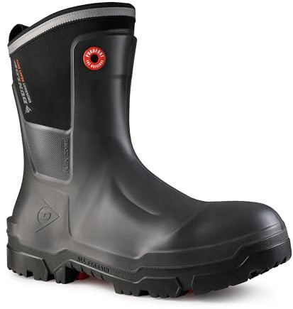 DUNLOP Snugboot Stivali da pioggia per uomo e donna con puntale di sicurezza in composito antracite, impermeabili, leggeri e resistenti 37-48 EU
