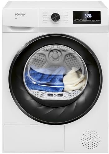 Bomann® Wärmepumpentrockner 8kg | kein Wasseranschluss nötig | Trockner m. Antiknitterfunktion | Wäschetrockner 15 Programme | Kondenstrockner | umweltfreundliches Kühlmittel R290 | WPT 7154 weiß