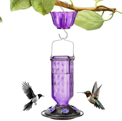 Alimentador antifugas para colibríes | Distribuidor de comida colgante para pájaros de exterior de jardín con biberón multipuerto para observación en balcón terraza ventana