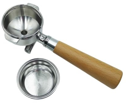 Porte-filtre à café en bois pour machines à expresso de 58 mm avec design ergonomique et accessoire vintage