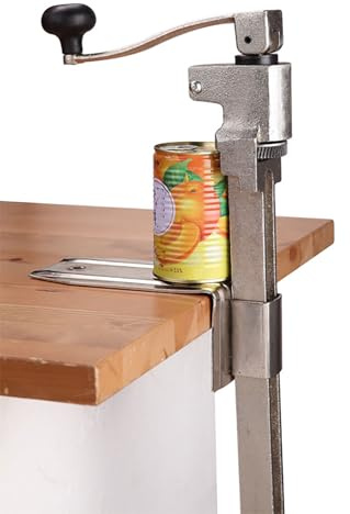 Abrelatas manual resistente con abrazadera de banco, mango ajustable para uso en restaurantes y bares