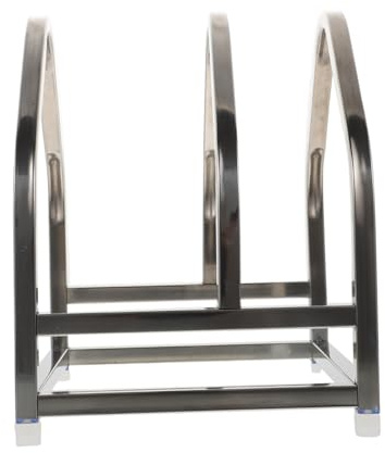 MUELODSIC Support de Rangement Cuisine à Double Niveau en Acier Inoxydable | Stable, Antidérapant, Design Original, Rangement Multifonction Cuisine, Argenté, 1 Pièce
