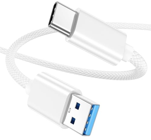 Cable USB A to USB C 1m, USB 3.1/3.2 Gen2 10Gbps Transferencia de Datosde, Carga Rápida 3A, Carplay AndroidAuto para iPhone 17/16/15ProMax,iPad,SamsungS25-S21,Redmi, Xiaomi,SSD Portátil,Carcasa SSD