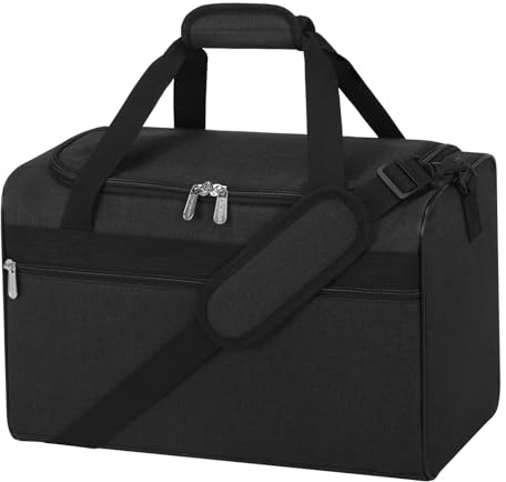 ZZY Kleine Reisetasche 20L, Sporttasche Klein, Schwarz | Handgepäck Tasche für Flugzeug 40x20x25 Reisetasche Wasserfest Carry on Luggage Underseat Bag für Weekend Sport Herren Damen