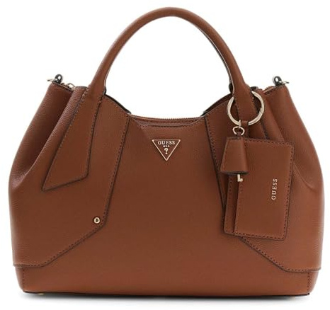 GUESS Handtasche Umhängetasche Darcy Girlfriend Satchel Cognac braun