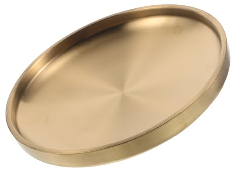 NUOBESTY Cuenco Decorativo para Llaves y Baratijas 21 Cm Doble Capa Acero Inoxidable Dorado Estilo Rústico Multiusos para Mesa de Entrada y Decoración del Hogar