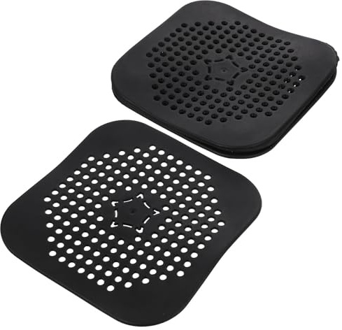 KALLORY Copertura per Scarico Doccia in Silicone 4 Pezzi Quadrata per Cucina Bagno Design Moderno e Antintasamento Protezione Contro Chioma e Residui