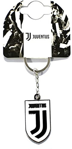 JUVENTUS Offizieller Schlüsselanhänger Metall, weiß und schwarz