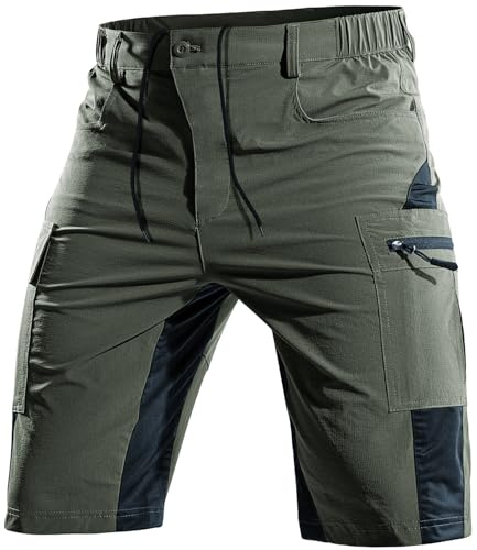 Cycorld Kurze Hose Herren Wanderhose MTB Shorts | Atmungsaktiv, Schnelltrocknend, 5 Taschen, Bermuda Cargo, Radhose, Fahrradhose, Mountainbike