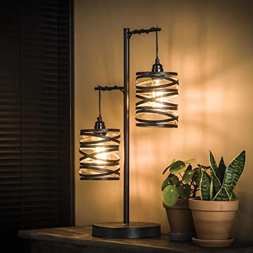 famlights Industrie Tischlampe Esstisch Dalia Vintage Metall Wohnzimmerlampe/Nachttischlampe Vintage Landhaus Industrial Retro Schlafzimmer Wohnzimmer/Steampunk Tischleuchte/Designer Tischlampe