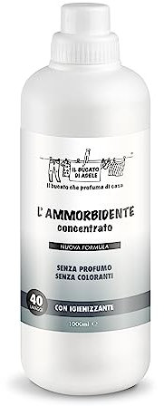 IL BUCATO DI ADELE il bucato che profuma di casa | Ammorbidente Lavatrice Liquido senza Profumo con Igienizzante, Formato 1000 ml