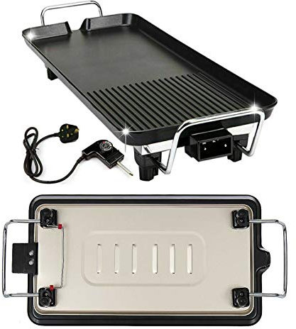 Electric Teppanyaki Grill Table Hot BBQ Plate Large Area Cooking Area Suitable for 4-6 People for Dinner Party Camping Festival Cooking, Perfect for Barbecue Fans, Foodies, Cooks, Camping Lovers