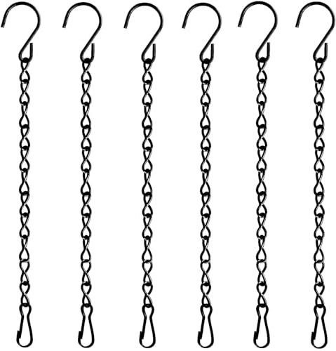 TAORISH 6 Pack 9.5 Inch Hanging Chain for Bird Feeders, Planters, Lanterns, Wind Chimes, Billboards, Chalkboards and Ornaments (Black)