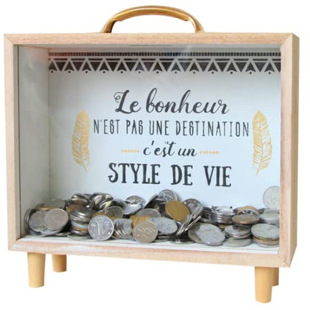 Spardose Sparbüchse Bilderrahmen mit transparenter Sparschwein Frontscheibe Sparbüchse Wooden Money Box for Girl Boy lustige Geschenke zum Geburtstag Cash to Birthday (A hellgelb)