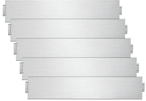 Jiubiaz Rasenkante Metall Beetumrandung 20m x18cm verzinkt Mähkante Beeteinfassung Palisade Gartenbeet (20 Stück Länge 1m Höhe 18cm)