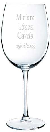 Copas de vino grabadas con nombres y texto (Copa de vino con texto grabado)