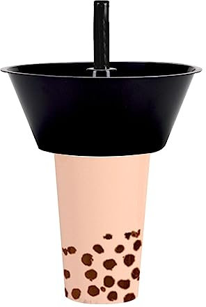 Vigcebit Drink and Snack Cup, 2 in 1 Cup with Snack Bowl Top, Portable Drink Snack Cup Combo, Beverage Cup Top Snack Bowl, for Kids, Adult, Park, Movie Theater, Home, Travel, Stadium