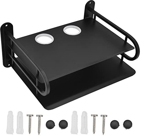 ANKROYU Double Floating Wall Mount, TV Box Stand Wall Mounted DVD Stand Double Floating Wall Stand TV Box Stand Wall Mounted Router Cable TV Box Stand Suitable for Living Room Storage
