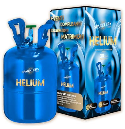 SPARKLERS CLUB, Stazione di gonfiaggio per 30 palloncini elio, 99,9% di gas, caramella usa e getta, riciclabile, capacità di 0,40 m3, ideale per compleanni, matrimoni e battesimi