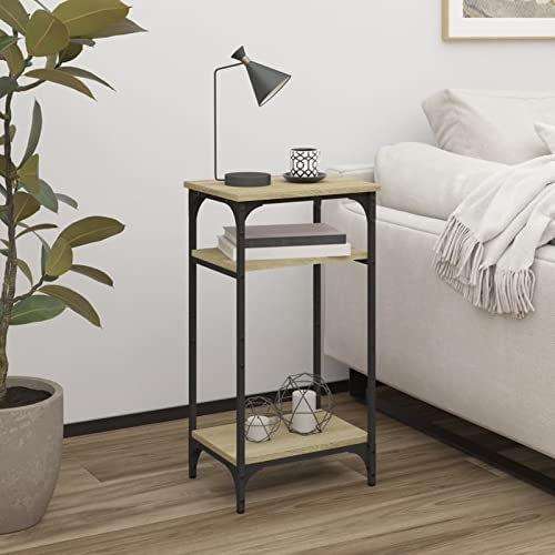 JUNZAI Beistelltisch, Kleiner Tisch, Sofatisch, Side Table, Laptop Tisch, Pflanzenhocker, Druckertisch, Telefontisch, Sofa Table, Tabletttisch, Sonoma-Eiche 40x30x75 cm Holzwerkstoff - at