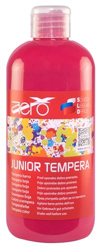AERO Tempera monocolore, magenta, 0,5L, non tossico, colori brillanti e intensi, altamente pigmentato, verniciabile con acqua, adatto per numerose tecniche di pittura