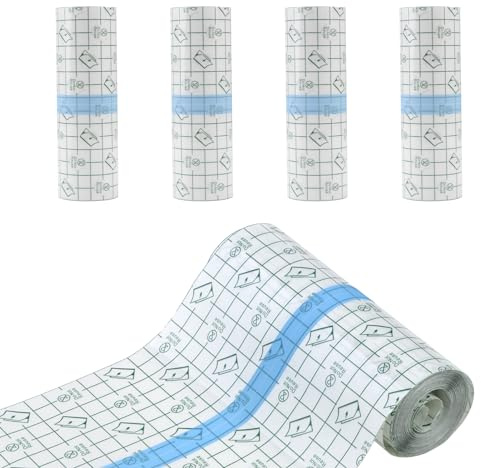 Lotbun Duschpflaster Wasserfest 4m X 15cm (4pcs 1m X 15cm), Tattoo Pflaster Wasserdicht, Tattoo folie, Second skin, Zum Sport, Duschen