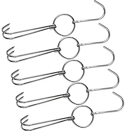 Garneck 5 Pièces Crochet à Viande Acier Inoxydable Double Hameçon Pour Rôtissage Suspension Viande Et Bacon Pour Barbecue Et Fumoir Crochet De Cuisine Polyvalent Pour Volaille