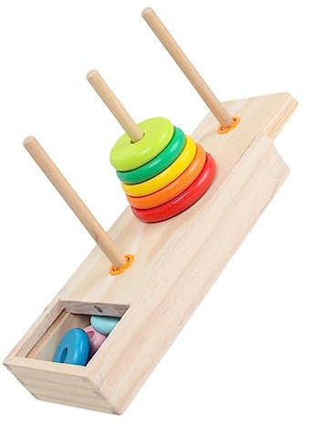 BESTonZON 1 Set Turm Von Hanoi Stapelspielzeug Formsortierspielzeug Regenbogen Stapelturm Geometrie Stapler Frühes Lernspielzeug Sensorisches Spielzeug Formsortierer