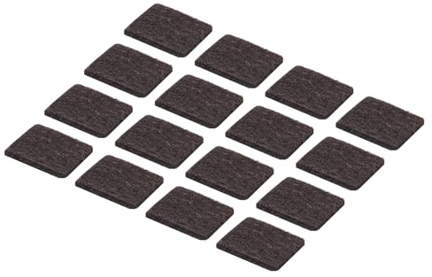 sourcing map 48pcs Felt Furniture Pads, 1 Inch Square Small Felt Chair Leg Floor Protectors Prevent Scratches for Furniture Hard Floor, Dark Brown