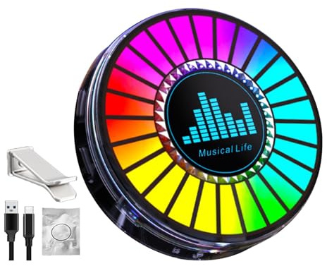 Lumière de contrôle sonore RGB rechargeable - Lampe ambiante Rgb Rhythm, éclairage intérieur de voiture avec comprimés parfumés | Pickup Rhythm Light Lumières LED activées par le son Cars Rhythm Light