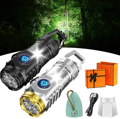 Nextllc Lot de 2 mini lampes de poche à 3 yeux Monstre à 3 yeux Lampe de poche compacte pour la maison et le camping