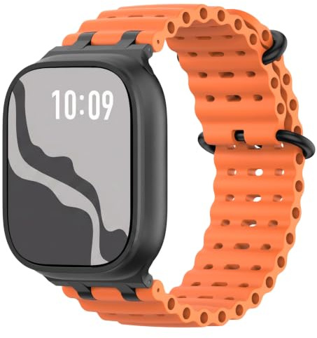 Astorgos Correa Ocean Mejorada Compatible con Apple Watch 42/44/45/46/49mm | Para iWatch Ultra 3/2/1,S11/10/9/8/7/6/5/4,SE 3/2/1, para Hombre y Mujer, Conector Metálico, Silicona, Deportiva, Bicolor