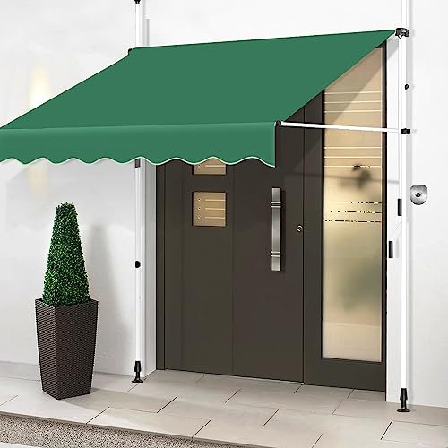 Outdoor Terrassenüberdachung Markise mit Handkurbel für Sonnenschutz und Unterstand, höhenverstellbar 2 m, ideal für Garten, Balkon und Tür