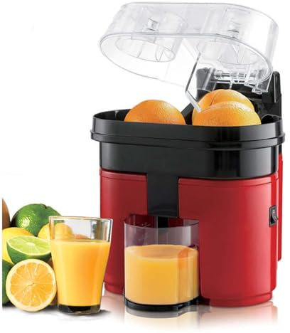 Exprimidor de cítricos eléctrico doble, exprimidor de boca ancha de masticación lenta con motor silencioso potente de 90 W, control de pulpa, exprimidor para pomelos, limas, naranjas y limones