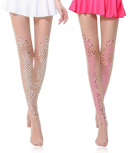 2 Pieces Of Fish Scale Pattern Stockings, Shiny Stockings, Role-Playing Accessories, Clothing Accessories, Elastic Breathable Socks.
