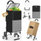 Carro de la compra de 50 litros para escaleras y bolsa térmica, compartimento frigorífico, carrito de la compra con corredor, moderno carrito de la compra plegable, 6 ruedas, cesta de la compra con