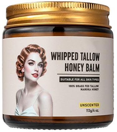 Beef Tallow Cream, Skin Moisturizing Balm, Whipped Grass-Fed Tallow, Hydrating Repair Formula, Body Face Neck Lotion, Ideal for Soothing Dry Damaged Skins
