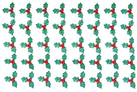Leapiture 1000 PCs künstliche Stechpalme Beeren Weihnachten Beeren Picks Feiertagsblumenstämme DIY Weihnachten Blumen Picks Feiertagsgirlande Dekor für Kränze Bäume Mittelstücke