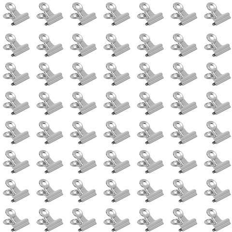 APOMOONS 60 stycken små bulldog gem 22 mm metallklämmor rostfritt stål bulldogg klämmor fotoklämmor pappersklämma stängningsklämmor för etikettväskor, teckningar, hantverk, kontor, kök