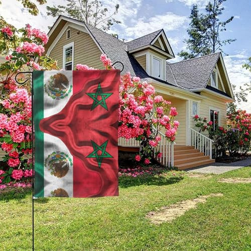 Drapeau du Mexique, Maroc, drapeau marocain double face 28 x 40 pouces, décoration extérieure de jardin