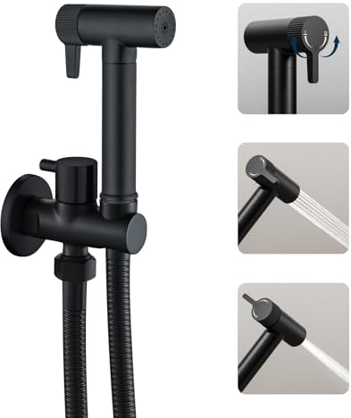 Doccetta per Bidet Parete, Doccetta per Lavandino con Tubo 1,2m, in Acciaio Inossidabile, 2 Funzioni Doccetta, Doccino per Bidet Per la Pulizia di Servizi Igienici, Bagni, Animali Domestici