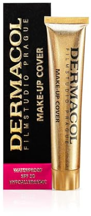 Dermacol DC Full Coverage Foundation | Long Lasting Waterproof Makeup Cover Cream SPF30 | Hypoallergenic & Light Weight Liquid | Tattoo, Acne, Spots, Under-eye Skin Cover-up | Medium Beige 225, 30g