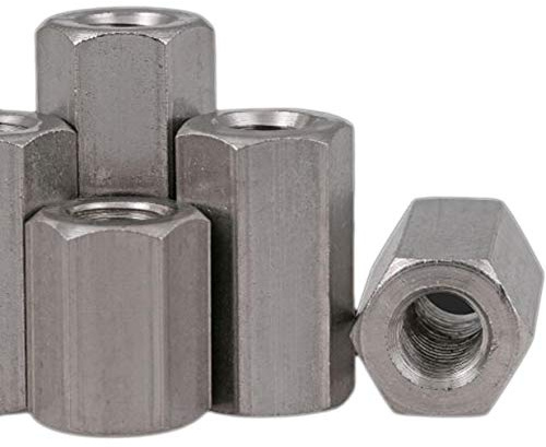 10pcs M5 x 0.8 x 15mm Stainless steel Long Coupling Hex Nut Connector