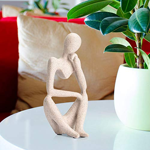 Duokon Resin Charakterfiguren Denker Menschen Abstrakte Ornament Skulptur Europäischen Schreibtisch Home Statue Dekoration(51408)