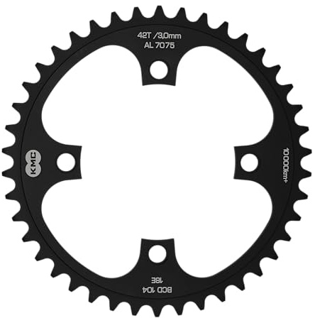 KMC Kettenblatt für E-Bike 42 Zähne 1/2x1/8 SB-Verpackung 42 Zähne,schwarz eloxiert,1/2x1/8,SB-Verpackung