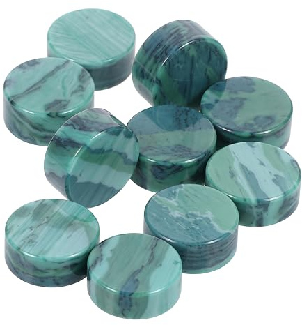 Healifty 10pcs Guitar Fretboard Dots, 6.3mm Dark Green Abalone Style Fret Inlay Markers for Fingerboard, Replacement Parts for Ukulele Bass Banjo Mandolin Decoration